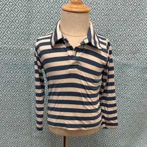 Kickee Pants Navy and Cream Striped Polo